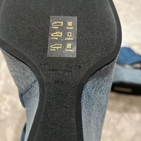 Rag & Bone Santiago Ankle Strap Platform Wedge Sandals Denim, New, Size US 8.5 - Picture 12 of 16